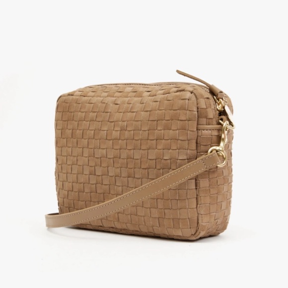 Clare V Midi Sac Clay Leather and Suede Woven Checker - Picture 3 of 10